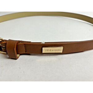 VTG Steve Madden Belt, Small/Medium Tan Leather Narrow , Unisex Belt for Jeans